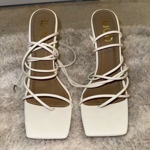 EGO White Strappy Heels